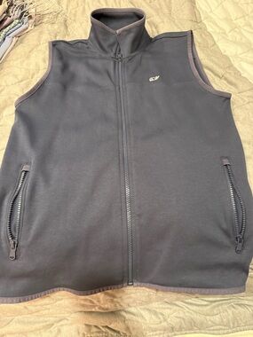 Vineyard Vines Boys Black Zip-Front Fleece Vest